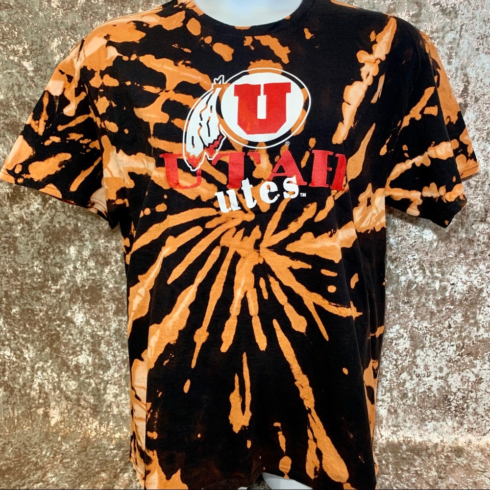 University Of Utah Utes Custom Bleach Tee - image 1